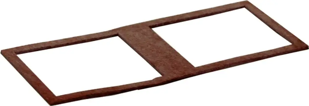 Windrohrdichtung von Wolf, flaches, rechteckiges Dichtungsprofil mit zwei Öffnungen, geeignet für spezifische Anwendungen in der Lüftungs- oder Heizungsinstallation.
